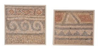 TWO MOSAIC BORDER PANELS, POSSIBLY ROMAN, CIRENCESTER 300-600AD