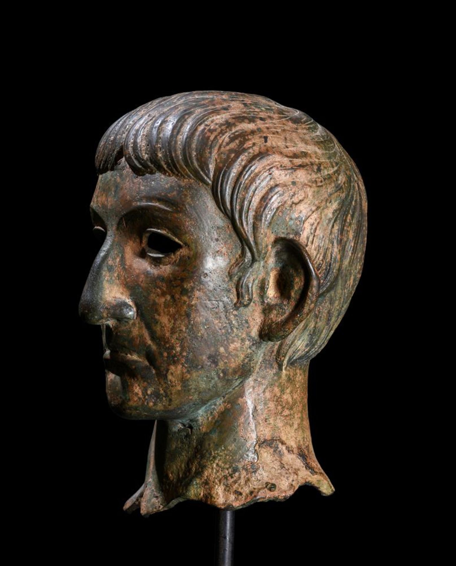 AFTER THE ANTIQUE, A BRONZE BUST OF THE EMPEROR CLAUDIUS, PROBABLY 20TH CENTURY - Image 4 of 5