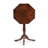 A GEORGE II YEW WOOD OCTAGONAL TRIPOD TABLE, LATE 18TH/EARLY 19TH CENTURY