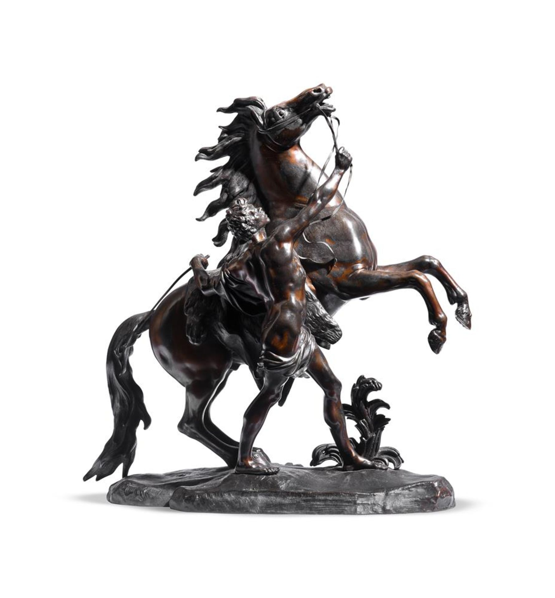 AFTER COUSTOU, A LARGE PAIR OF BRONZE MARLY HORSES FRENCH, 19TH CENTURY - Image 2 of 7