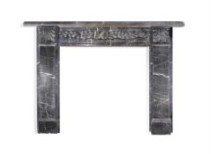 A PORTORO AND MIXED MARBLE FIRE SURROUND, PROBABLY BELGIAN, MID/LATE 19TH CENTURY