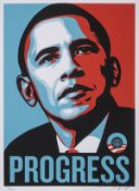 Shepard Fairey (b.1970) Progress (Obama)
