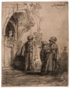 Rembrandt van Rijn (1606-1669) Three Oriental Figures (Jacob and Laban?)