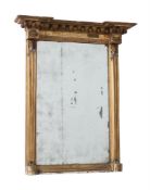 A REGENCY GILTWOOD OVERMANTEL OR PIER MIRROR