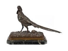 A BRONZE MODEL OF A GOLDEN PHEASANT