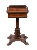 Y A WILLIAM IV ROSEWOOD TEAPOY
