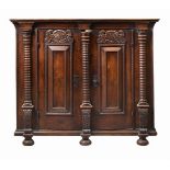 A CONTINENTAL WALNUT CUPBOARD