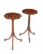 A PAIR OF MARQUETRY OCCASIONAL TABLES