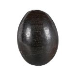A ROYAL NAVAL INSCRIBED COMMEMORATIVE COCONUT SHELL; WILLIAM PRAIN H.M.S ALFRED