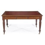 A VICTORIAN MAHOGANY PARTNERS WRITING TABLE