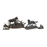 A GROUP OF THREE ANIMALIER BRONZES