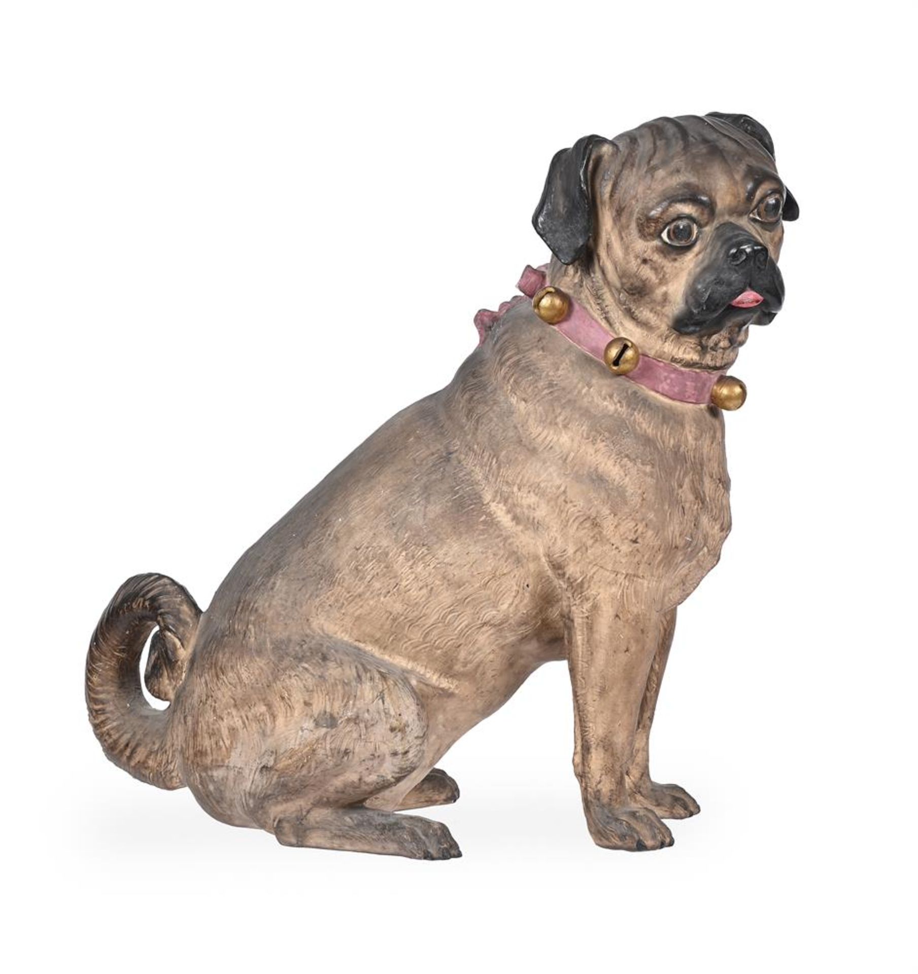 AN AUSTRIAN COLD PAINTED TERRACOTTA MODEL OF A SEATED PUG - Image 2 of 3