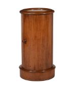 A VICTORIAN MAHOGANY CYLINDER BEDSIDE TABLE