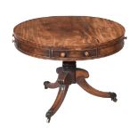 A REGENCY MAHOGANY DRUM TABLE