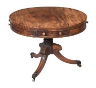 A REGENCY MAHOGANY DRUM TABLE