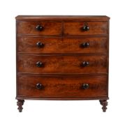 A REGENCY MAHOGANY BOWFRONT CHEST OF DRAWERS