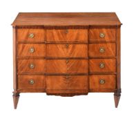 A DUTCH MAHOGANY AND CHEQUER-LINED COMMODE