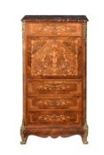 Y A FRENCH KINGWOOD, MARQUETRY INLAID AND GILT METAL MOUNTED ESCRITOIRE