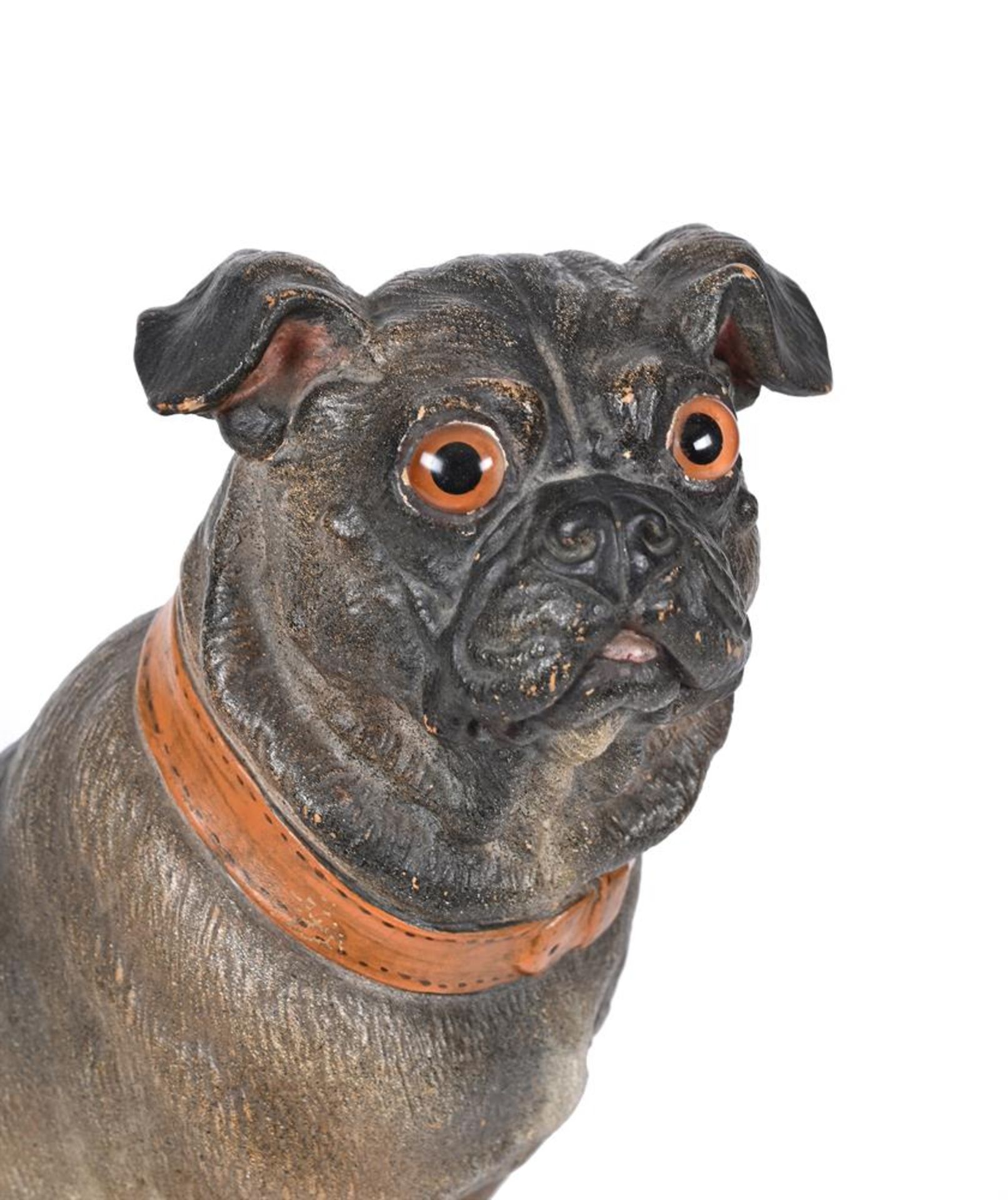 AN AUSTRIAN COLD PAINTED TERRACOTTA MODEL OF A SEATED PUG - Image 2 of 2