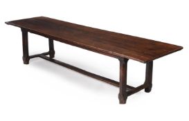 A FRUIT WOOD REFECTORY TABLE