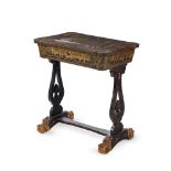 A CHINESE EXPORT BLACK LACQUER GAMES TABLE