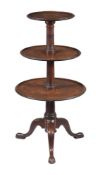 A GEORGE III MAHOGANY THREE-TIER DUMB WAITER