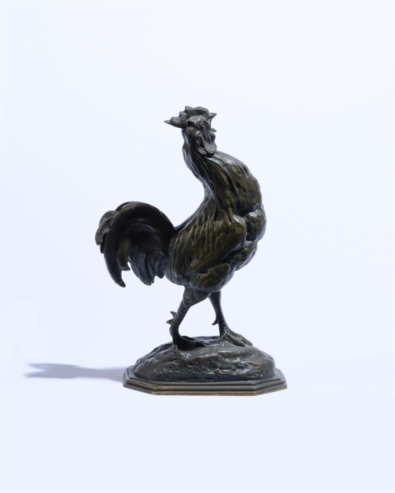A BRONZE MODEL OF A COCKEREL, AFTER BARYE - Image 3 of 4