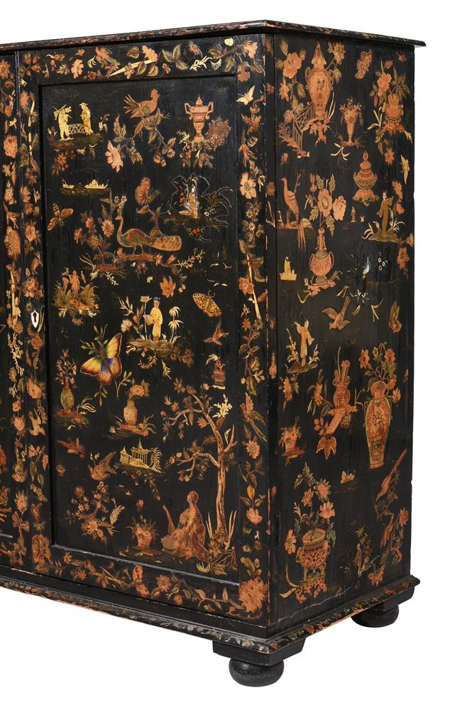 Y A VICTORIAN BLACK-PAINTED AND DECOUPAGE SIDE CABINET - Image 3 of 4