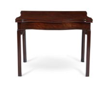 A GEORGE III MAHOGANY CARD TABLE