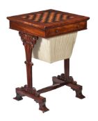 A WILLIAM IV MAHOGANY GAMES AND WORK TABLE