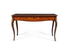 Y A FRENCH ROSEWOOD, MARQUETRY AND GILT METAL MOUNTED BUREAU PLAT