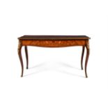 Y A FRENCH ROSEWOOD, MARQUETRY AND GILT METAL MOUNTED BUREAU PLAT