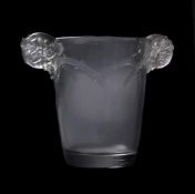LALIQUE, RENE LALIQUE, CHAMARANDE A CLEAR AND FROSTED GLASS VASE
