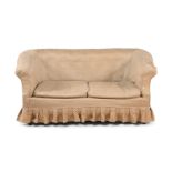 A VICTORIAN WALNUT AND UPHOLSTERED SOFA, BY HOWARD & SONS