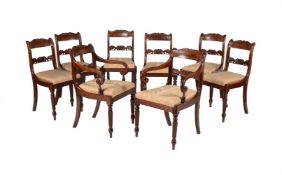 A SET OF EIGHT REGENCY MAHOGANY DINING CHAIRS