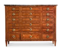 Y A LOUIS XVI TULIPWOOD, SYCAMORE AND PARQUETRY COMMODE