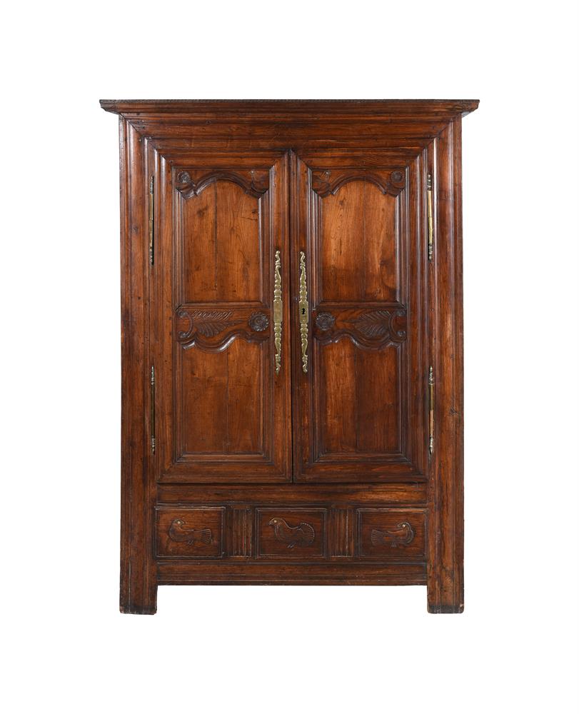 A FRENCH WALNUT ARMOIRE