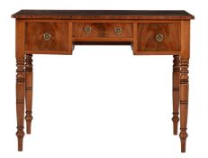 AN EARLY VICTORIAN FLAME MAHOGANY SIDE OR DRESSING TABLE