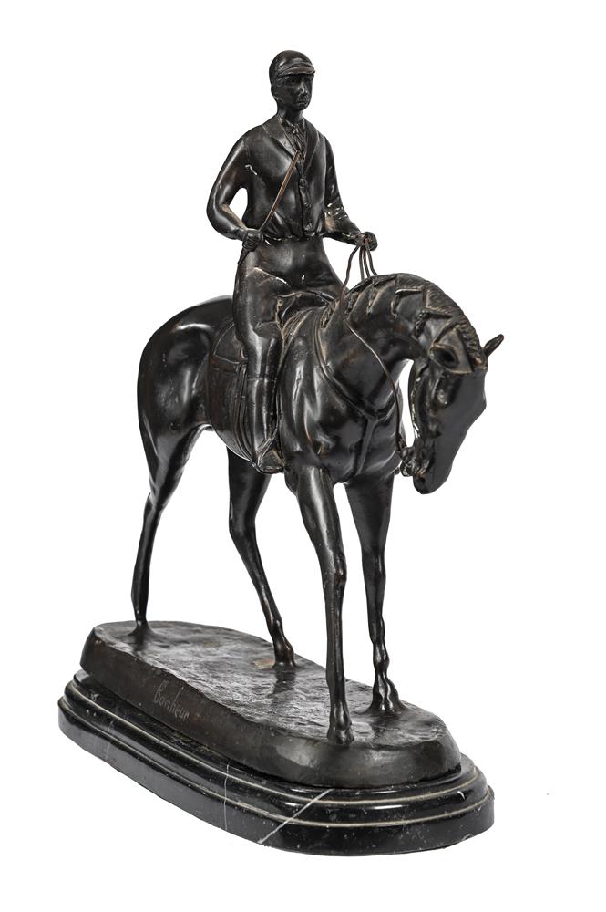 AFTER ISIDORE BONHEUR (1827-1901), A BRONZE GROUP OF A HORSE AND JOCKEY - Image 2 of 3