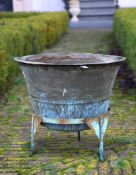 ‡ A CONTINENTAL RIVETTED COPPER WASHER OR LOG BASKET