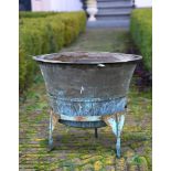 ‡ A CONTINENTAL RIVETTED COPPER WASHER OR LOG BASKET