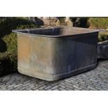 ‡ A FRENCH RECTANGULAR RIVETTED COPPER WATER TANK