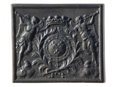 ‡ A FRENCH CAST IRON FIREBACK