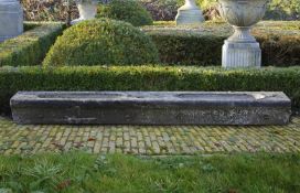 ‡ A CARVED BELGIAN BLUESTONE TROUGH