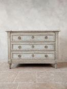 ‡ A FRENCH PAINTED COMMODE