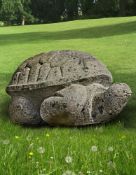 Ω A SUBSTANTIAL CARVED LIMESTONE MODEL OF A GIANT TORTOISE