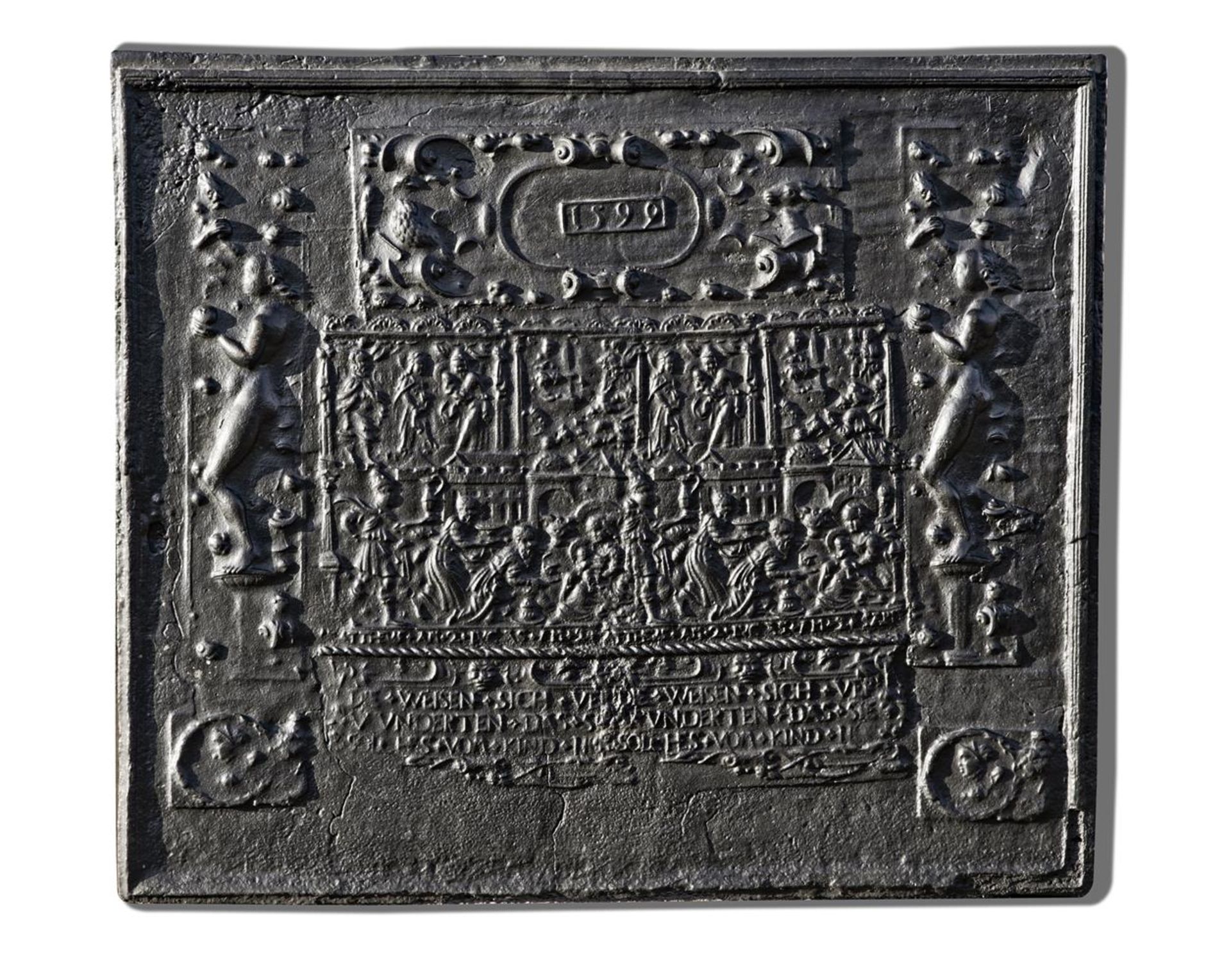 ‡ A CAST IRON FIREBACK