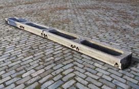 ‡ A PAIR OF CARVED BELGIAN BLUESTONE TROUGHS