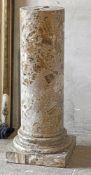 ‡ AN ITALIAN BRECCIATED YELLOW MARBLE PEDESTAL COLUMN