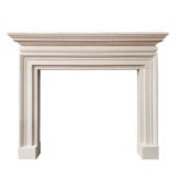 Ω AN ENGLISH LIMESTONE FIRE SURROUND, IN THE MANNER OF EDWIN LUTYENS